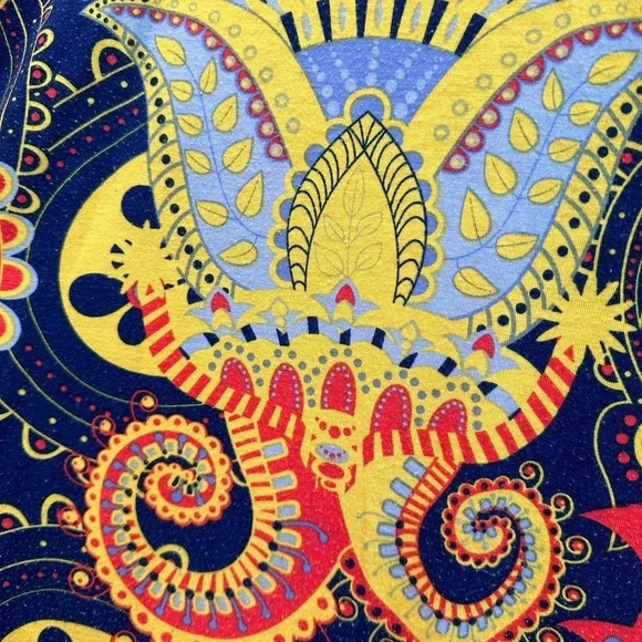 LuLaRoe Randy Baseball Tee Bright Fall Boho Paisley Print Size Medium M - Picture 5 of 9